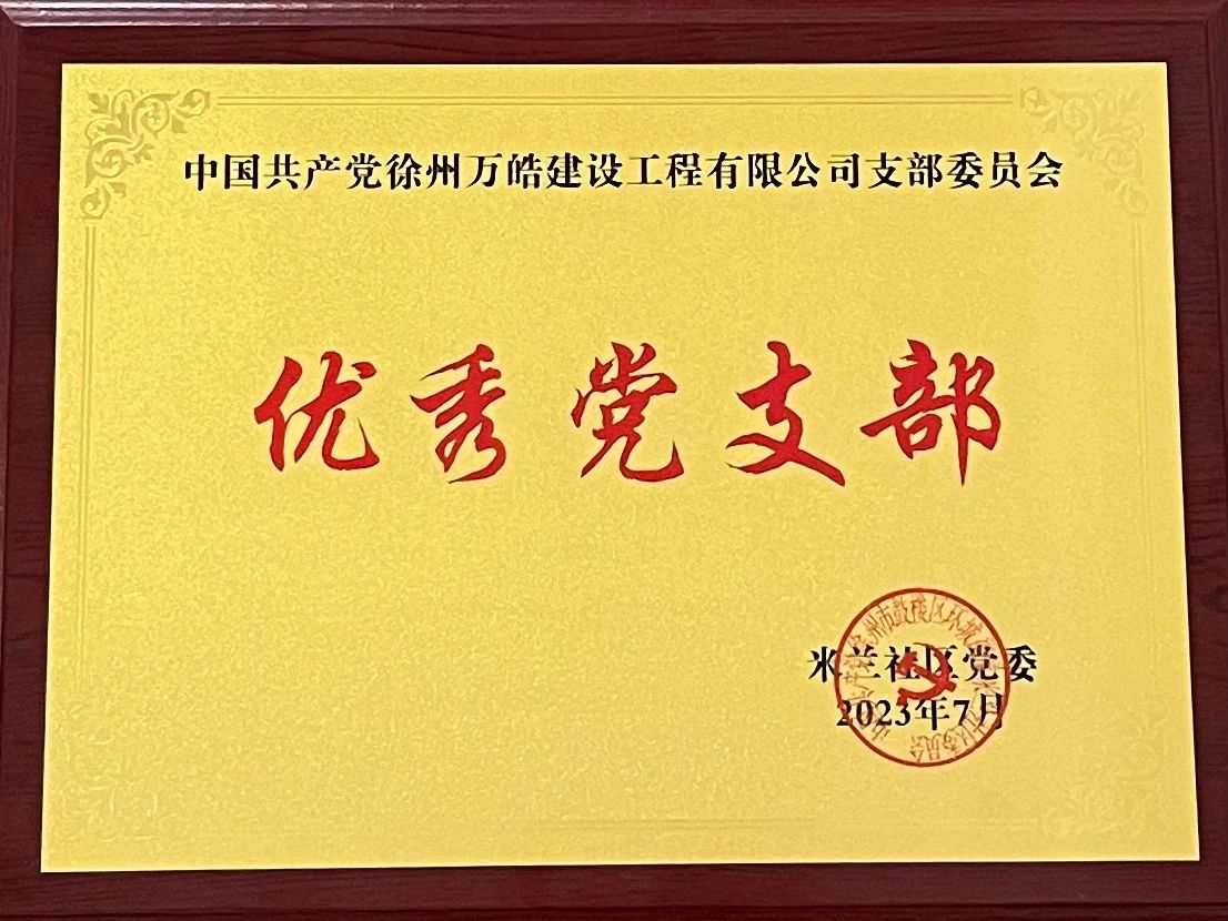 喜报！万皓建设党支部荣获“优秀党支部”荣誉称号